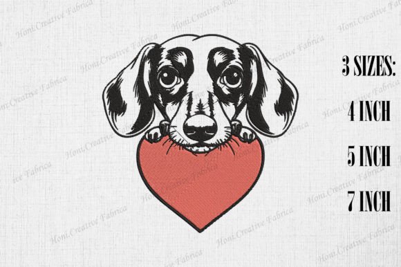 Adorable Dachshund Peeking from Heart Design