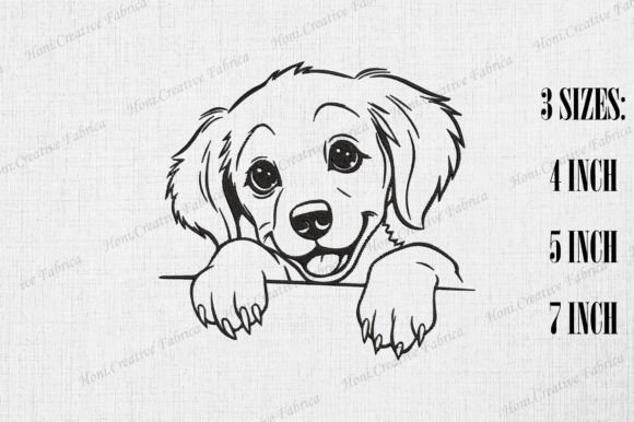Adorable Golden Retriever for Holiday Embroidery