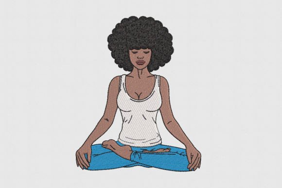Afro Woman Meditating: A Serene and Stylish Addition