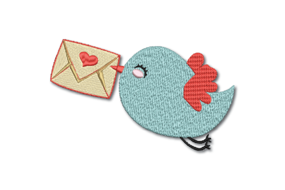 Bird with Love Letter: A Charming Valentine's Design