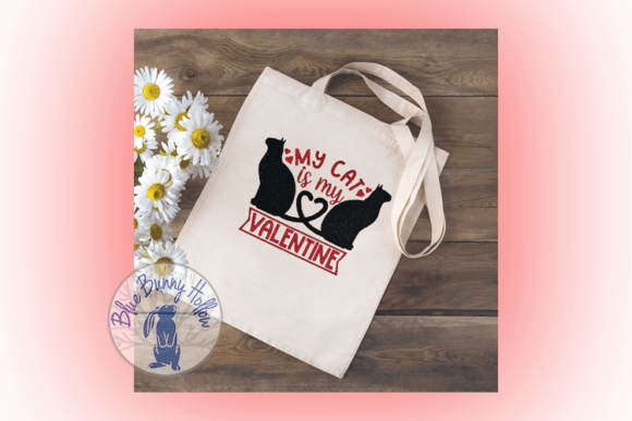 Charming My Cat is My Valentine Embroidery