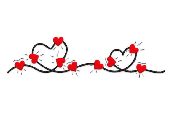 Charming Valentine's Day Border with Red Heart
