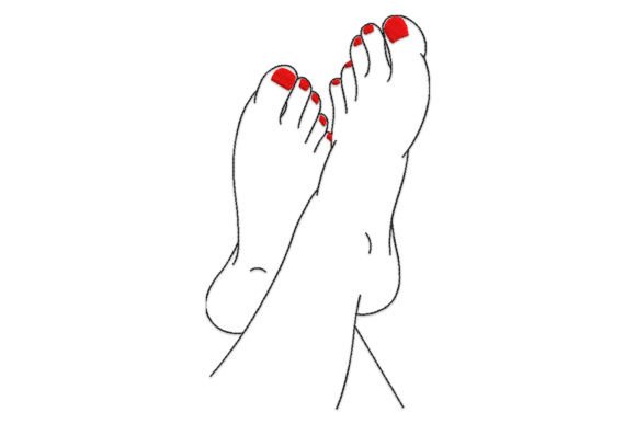 Charming Woman Feet with Red Pedicure