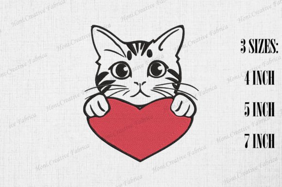 Cute Shorthair Cat with Heart Valentine
