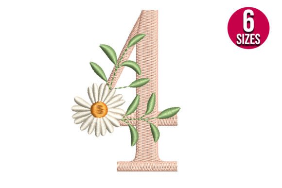 Floral Alphabet Number Four: A Versatile Design