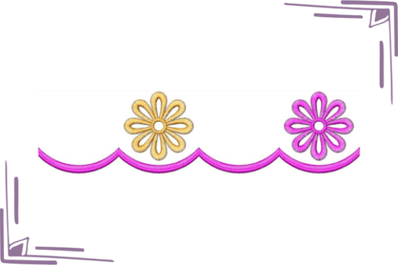 Flower Cut Work Border: A Versatile Embroidery Design