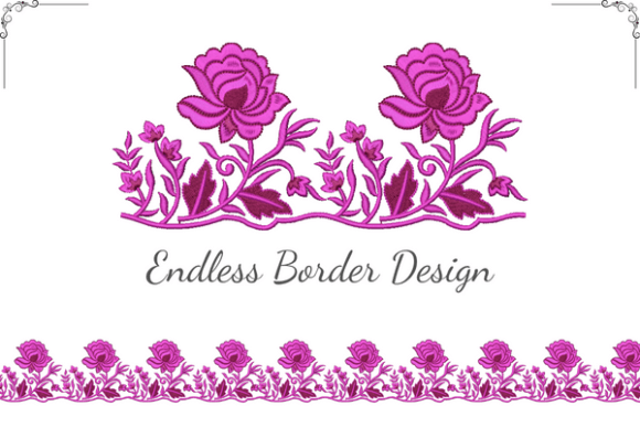 Flower with Cut Work Border: A Versatile Embroidery Design