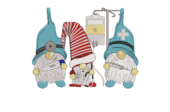 Healthcare Gnomes: A Unique Embroidery Design