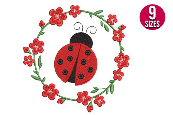 Ladybug Wreath: A Charming Addition to Your Embroidery Collection