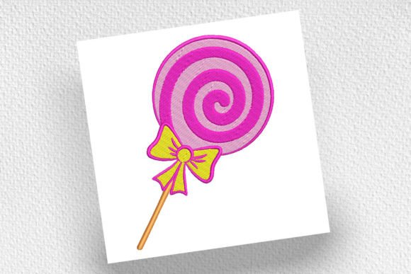Lollipop with Bow: A Sweet Addition to Holiday Embroidery