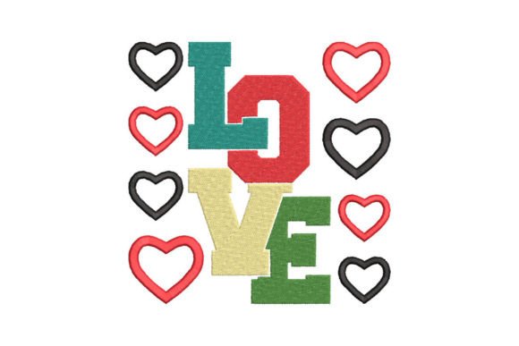 Love Hearts on Each Side: A Charming Embroidery Design