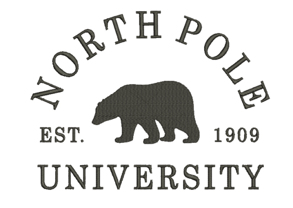 North Pole University: A Charming Winter Embroidery