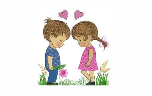 Сouple of Lovers: A Heartfelt Embroidery Design
