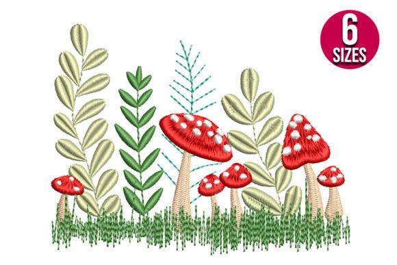 Wildflowers with Mushrooms: A Whimsical Embroidery Delight